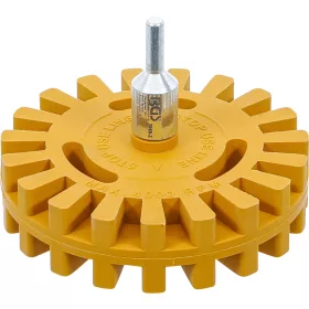   BGS technic Fóliaradír, matrica- és ragasztóeltávolító radírkorong lamellákkal, Ø100 mm, 6 mm-es szárral (BGS 3999-2)