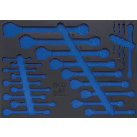   BGS technic 3/3 Szerszámtálca szerszámkocsikhoz, üresen: csillag-villás kulcsokhoz és E-Torx (E-típusú) kulcsokhoz (BGS 4012-5)