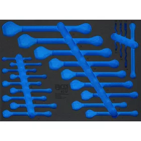   BGS technic 3/3 Szerszámtálca szerszámkocsikhoz, üresen: csillag-villás kulcsokhoz és E-Torx (E-típusú) kulcsokhoz (BGS 4012-5)