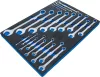 BGS technic 3/3 Szerszámtálca szerszámkocsihoz: 22 részes csillag-villás csavarkulcs és E-Torx csillagkulcs készlettel (BGS 4012)