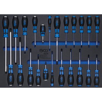   BGS technic 3/3 Szerszámtálca szerszámkocsihoz: csavarhúzó készlet 23 db (BGS 4014)