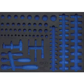   BGS technic 3/3 Szerszámtálca szerszámkocsikhoz, üresen: racsnis hajtókarok és dugókulcs fejek számára (nem tartozék) (BGS 4015-5)
