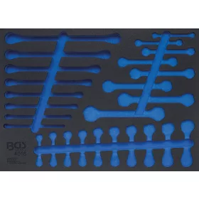   BGS technic 3/3 Szerszámtálca szerszámkocsikhoz, üresen: villás- / csillag- / racsnis kulcsok számára (nem tartozék) (BGS 4016-5)