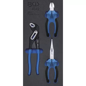   BGS technic 1/3 Szerszámtálca szerszámkocsihoz: 3 részes fogó készlettel (BGS 4042)