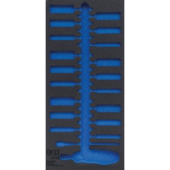  BGS technic 1/3 Szerszámtálca szerszámkocsihoz, üresen: 20 részes kefe készlethez (nem tartozék) (BGS 4043-1)