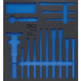   BGS technic 2/3 Szerszámtálca szerszámkocsihoz, üresen: 15 részes pontozó, kiütő vágó készlethez (nem tartozék) (BGS 4045-1)