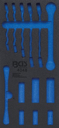 BGS technic 1/3 Szerszámtálca szerszámkocsihoz, üresen: 13 részes fékcsőkulcs és 3/8" speciális dugókulcs készlethez (nem tartozék) (BGS 4048-1)