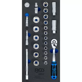   BGS technic 1/3 Szerszámtálca szerszámkocsihoz: 26 részes 3/8" dugókulcs készlettel (BGS 4052)