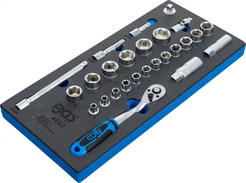 BGS technic 1/3 Szerszámtálca szerszámkocsihoz: 26 részes 3/8" dugókulcs készlettel (BGS 4052)
