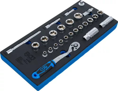 BGS technic 1/3 Szerszámtálca szerszámkocsihoz: 26 részes 3/8" dugókulcs készlettel (BGS 4052)
