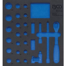   BGS technic 2/3 Szerszámtálca szerszámkocsihoz, üresen: 27 részes 1/2" dugókulcs készlethez (nem tartozék) (BGS 4053-1)