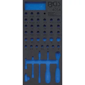   BGS technic 1/3 Szerszámtálca szerszámkocsihoz, üresen: 41 részes 1/4" dugókulcs készlethez (nem tartozék) (BGS 4054-1)