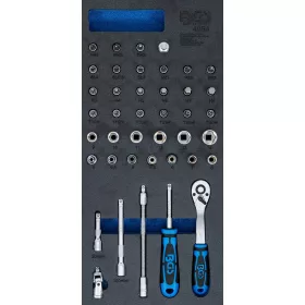   BGS technic 1/3 Szerszámtálca szerszámkocsihoz: 41 részes 1/4" dugókulcs készlettel (BGS 4054)
