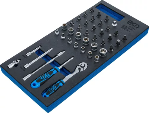 BGS technic 1/3 Szerszámtálca szerszámkocsihoz: 41 részes 1/4" dugókulcs készlettel (BGS 4054)