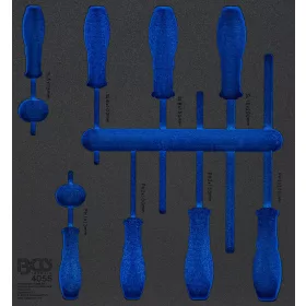   BGS technic 2/3 Szerszámtálca szerszámkocsihoz, üresen: 8 részes lapos és csillag csavarhúzó készlethez (nem tartozék) (BGS 4055-1)