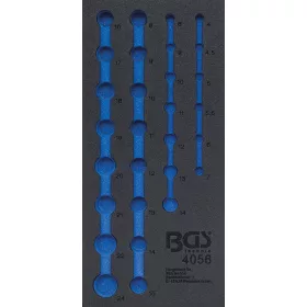   BGS technic 1/3 Szerszámtálca szerszámkocsihoz, üresen: 1/4" és 1/2" 12-szögű dugókulcs készlethez (nem tartozék) (BGS 4056-1)