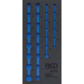   BGS technic 1/3 Szerszámtálca szerszámkocsihoz, üresen: 1/4" és 1/2" 12-szögű dugókulcs készlethez (nem tartozék) (BGS 4056-1)
