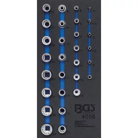   BGS technic 1/3 Szerszámtálca szerszámkocsihoz: 1/4" és 1/2" 12-szögű dugókulcs készlettel (BGS 4056)