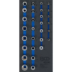   BGS technic 1/3 Szerszámtálca szerszámkocsihoz: 1/4" és 1/2" 12-szögű dugókulcs készlettel (BGS 4056)