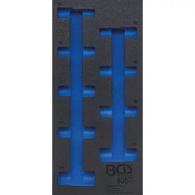   BGS technic 1/3 Szerszámtálca szerszámkocsihoz, üresen: 9 részes 1/2" 6-szögű hosszított dugókulcs készlethez, 10-24 mm (nem tartozék) (BGS 4057-1)
