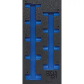   BGS technic 1/3 Szerszámtálca szerszámkocsihoz, üresen: 9 részes 1/2" 6-szögű hosszított dugókulcs készlethez, 10-24 mm (nem tartozék) (BGS 4057-1)