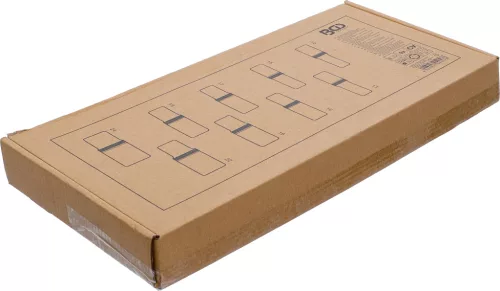 BGS technic 1/3 Szerszámtálca szerszámkocsihoz: 9 részes 1/2" 6-szögű hosszított dugókulcs készlettel, 10-24 mm (BGS 4057)