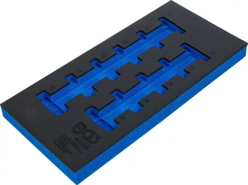 BGS technic 1/3 Szerszámtálca szerszámkocsihoz, üresen: 11 részes 3/8" 6-szögű hosszított dugókulcs készlethez, 8-19 mm (nem tartozék) (BGS 4058-1)