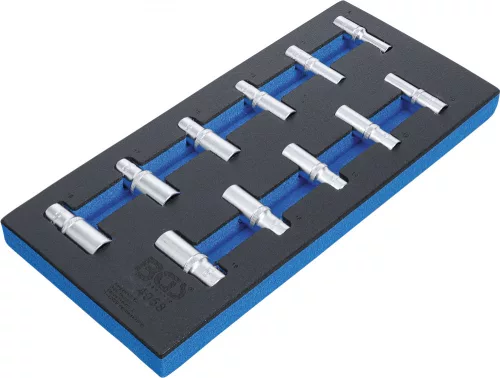 BGS technic 1/3 Szerszámtálca szerszámkocsihoz: 11 részes 3/8" 6-szögű hosszított dugókulcs készlettel, 8-19 mm (BGS 4058)