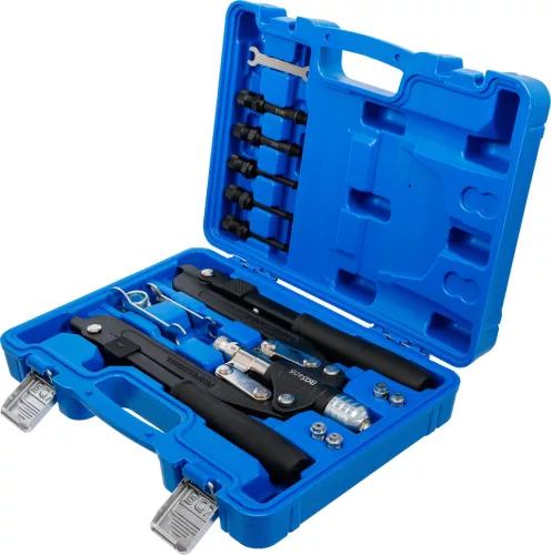BGS technic Popszegecshúzó és szegecsanyahúzó készlet, hosszú karos, 3,2–6,4 mm / M4–M10 (BGS 405)