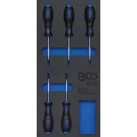   BGS technic 1/3 Szerszámtálca szerszámkocsihoz: 5 részes Torx csavarhúzó készlettel, T6-T10 (BGS 4076)
