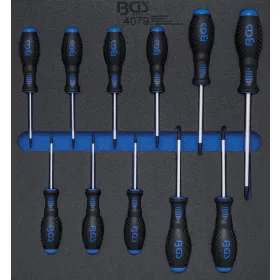   BGS technic 2/3 Szerszámtálca szerszámkocsihoz: 11 részes Torx csavarhúzó készlettel, T6-T40 (BGS 4079)