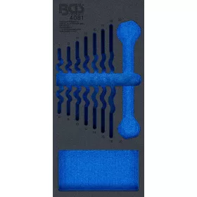   BGS technic 1/3 Szerszámtálca szerszámkocsihoz, üresen: 8 részes villáskulcs készlethez, 6-22 mm (nem tartozék) (BGS 4081-1)