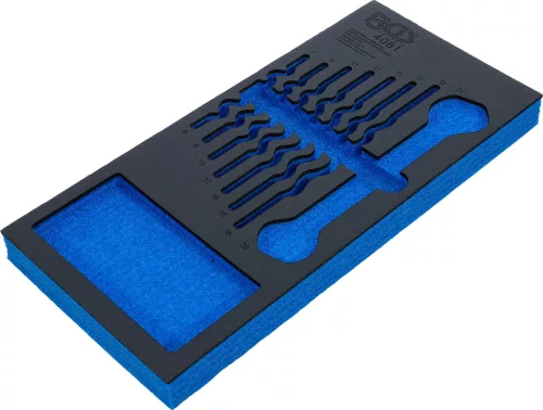 BGS technic 1/3 Szerszámtálca szerszámkocsihoz, üresen: 8 részes villáskulcs készlethez, 6-22 mm (nem tartozék) (BGS 4081-1)