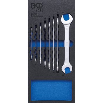   BGS technic 1/3 Szerszámtálca szerszámkocsihoz: 8 részes villáskulcs készlettel, 6-22 mm (BGS 4081)