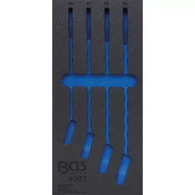   BGS technic 1/3 Szerszámtálca szerszámkocsihoz, üresen: 4 részes csillag-villáskulcs készlethez, 24-32 mm (nem tartozék) (BGS 4083-1)