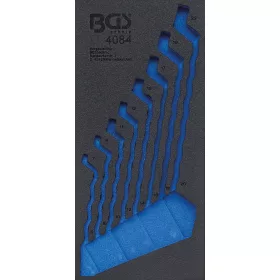   BGS technic 1/3 Szerszámtálca szerszámkocsihoz, üresen: 8 részes hajlított csillag-csillagkulcs készlethez, 6x7-20x22 mm (nem tartozék) (BGS 4084-1)