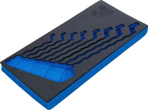 BGS technic 1/3 Szerszámtálca szerszámkocsihoz, üresen: 8 részes hajlított csillag-csillagkulcs készlethez, 6x7-20x22 mm (nem tartozék) (BGS 4084-1)