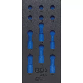   BGS technic 1/3 Szerszámtálca szerszámkocsihoz, üresen: 12 részes 1/2" Imbusz dugókulcs bit készlethez (nem tartozék) (BGS 4092-1)