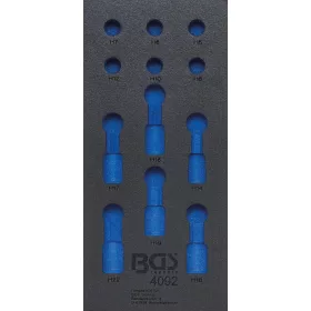   BGS technic 1/3 Szerszámtálca szerszámkocsihoz, üresen: 12 részes 1/2" Imbusz dugókulcs bit készlethez (nem tartozék) (BGS 4092-1)