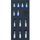 BGS technic 1/3 Szerszámtálca szerszámkocsihoz: 12 részes 1/2" Imbusz dugókulcs bit készlettel (BGS 4092)