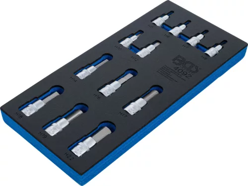 BGS technic 1/3 Szerszámtálca szerszámkocsihoz: 12 részes 1/2" Imbusz dugókulcs bit készlettel (BGS 4092)