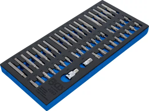 BGS technic 1/3 Szerszámtálca szerszámkocsihoz: 49 részes kombinált bit készlettel (BGS 4093)