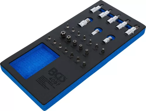 BGS technic 1/3 Szerszámtálca szerszámkocsihoz: 27 részes bit és bitfej készlettel (BGS 4097)