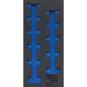   BGS technic 1/3 Szerszámtálca szerszámkocsihoz, üresen: 11 részes 3/8" hosszított COLL dugókulcs készlethez (nem tartozék) (BGS 4099-1)