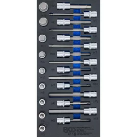   BGS technic 1/3 Szerszámtálca szerszámkocsihoz: 1/2" Bit dugókulcs készlet | Imbusz | 24 darabos (BGS 4116)