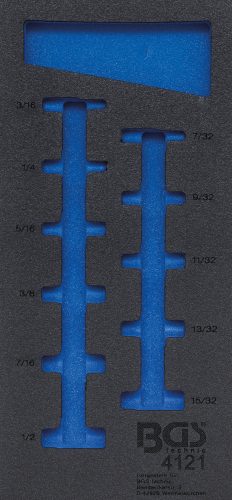 BGS technic 1/3 Szerszámtálca szerszámkocsihoz, üresen: 11 részes 1/4" hosszított COLL dugókulcs készlethez (nem tartozék) (BGS 4121-1)