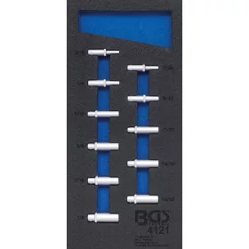   BGS technic 1/3 Szerszámtálca szerszámkocsihoz: 11 részes 1/4" hosszított COLL dugókulcs készlettel (BGS 4121)