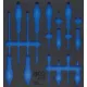 BGS technic 2/3 Szerszámtálca szerszámkocsihoz, üresen: 12 részes csavarhúzó készlethez (nem tartozék) (BGS 4122-1)
