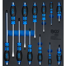   BGS technic 2/3 Szerszámtálca szerszámkocsihoz: 12 részes csavarhúzó készlettel (BGS 4122)