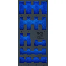   BGS technic 1/3 szerszámtálca szerszámkocsihoz (408x189x32 mm), üresen: 20 részes légkulcsokhoz való dugókulcsfej készlethez, 10-24 mm (nem tartozék) (BGS 4130-1)